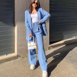 NWT Zara Wide Leg Trousers With Darts XS